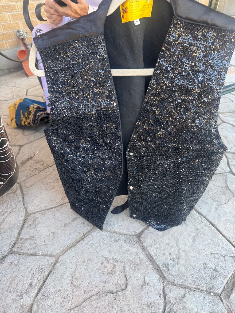 Women's Black Sequin Vest by (Unknown Brand)